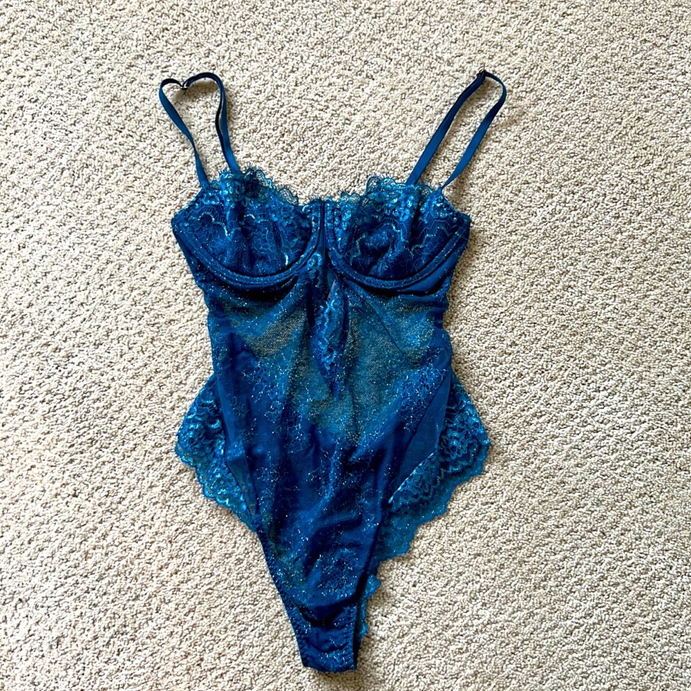 Victorias Secret Bustier Bodysuit Aqua XS